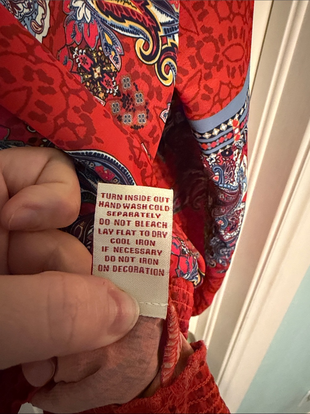 Reba Red Floral Print Faux Wrap Top - Picture 4 of 9